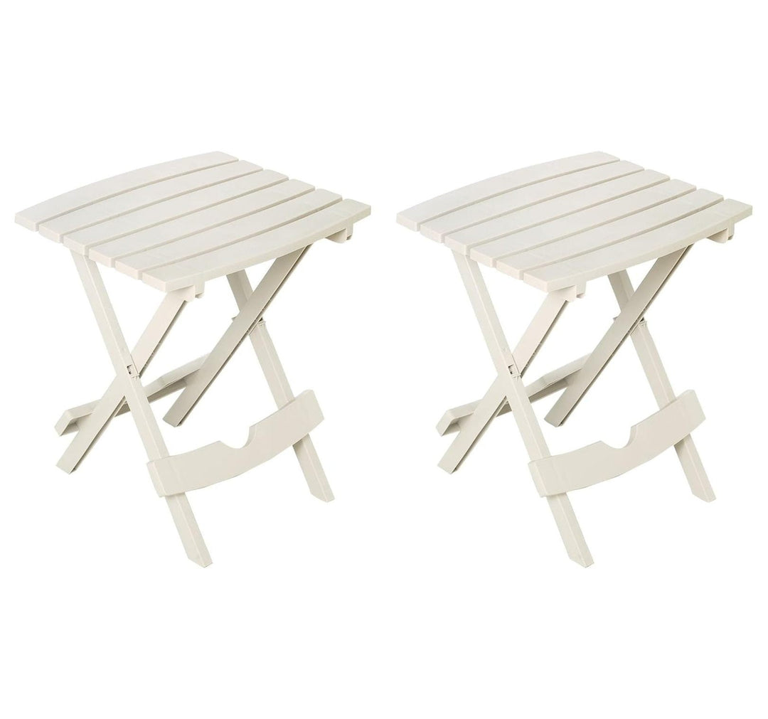 Manufacturing 8500--4702 Plastic Quik-Fold Side Table 2 Pack, White