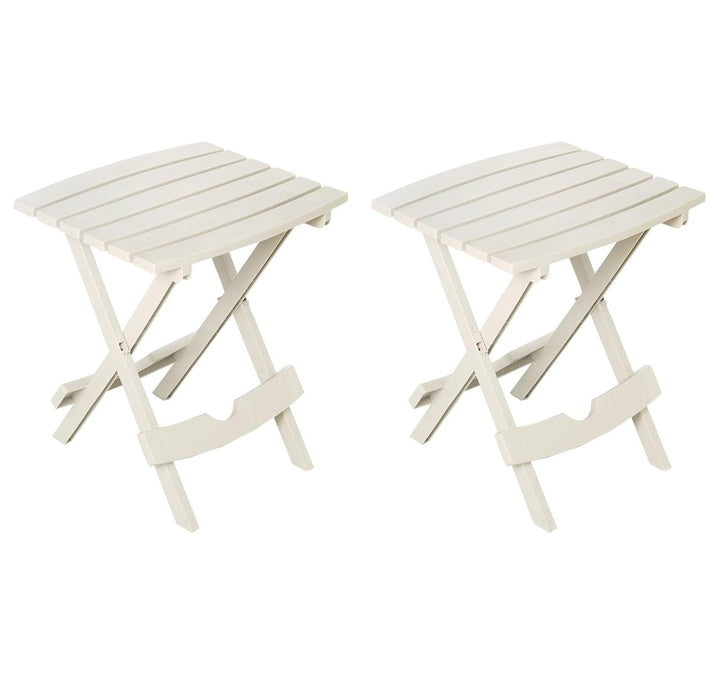 Manufacturing 8500--4702 Plastic Quik-Fold Side Table 2 Pack, White