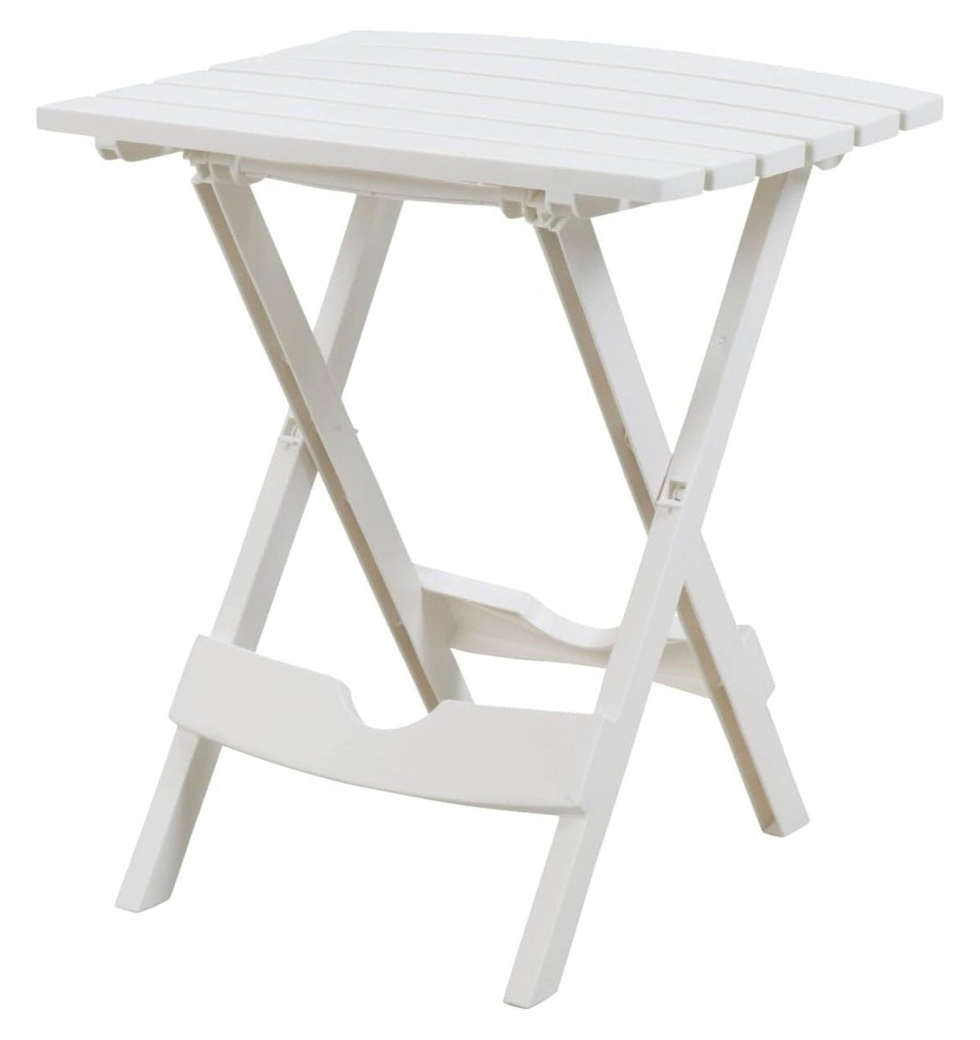 Manufacturing, White Quik Fold Patio Side Table, Resin, One Size