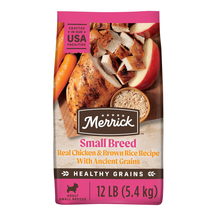 Merrick Healthy Grains Premium Dry Dog Food For Small Dogs, Wholesome And Natural Kibble, Small Breed Recipe, 12.0 lb. Bag