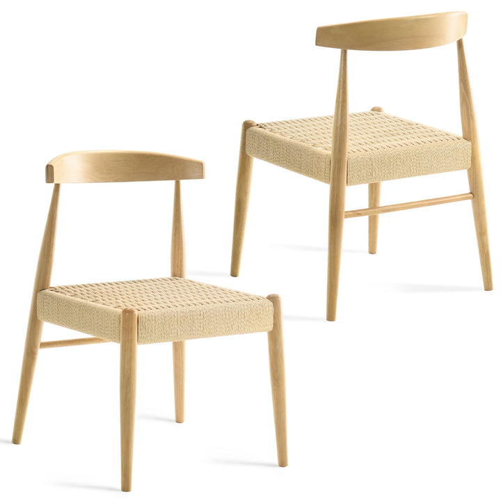 XDECO Wooden Dining Chairs 2-Pack for Indoor Outdoor Living Room Bedroom