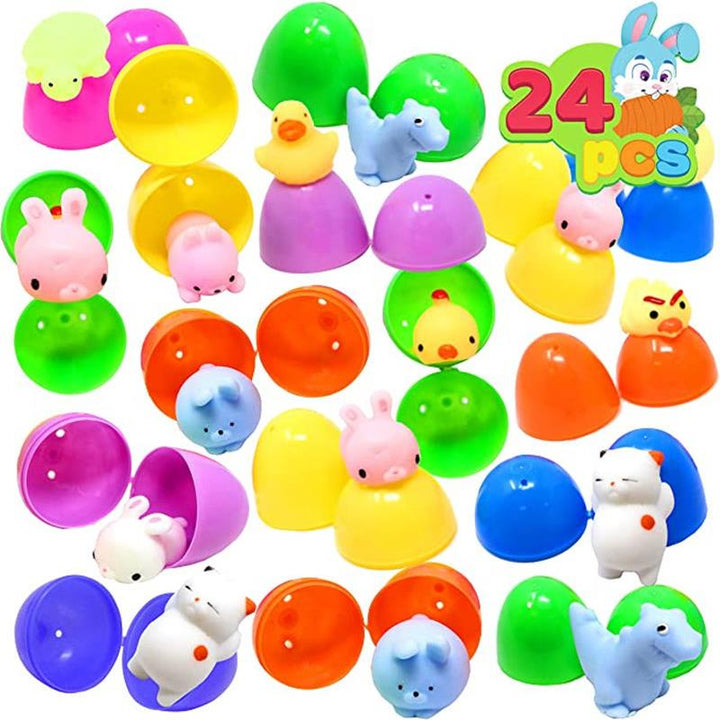 Children's Day Easter Egg Kids Building Blocks Blind Box Cartoon Rabbit Decompression Color Film Puzzle Egg Engineering Car Toys