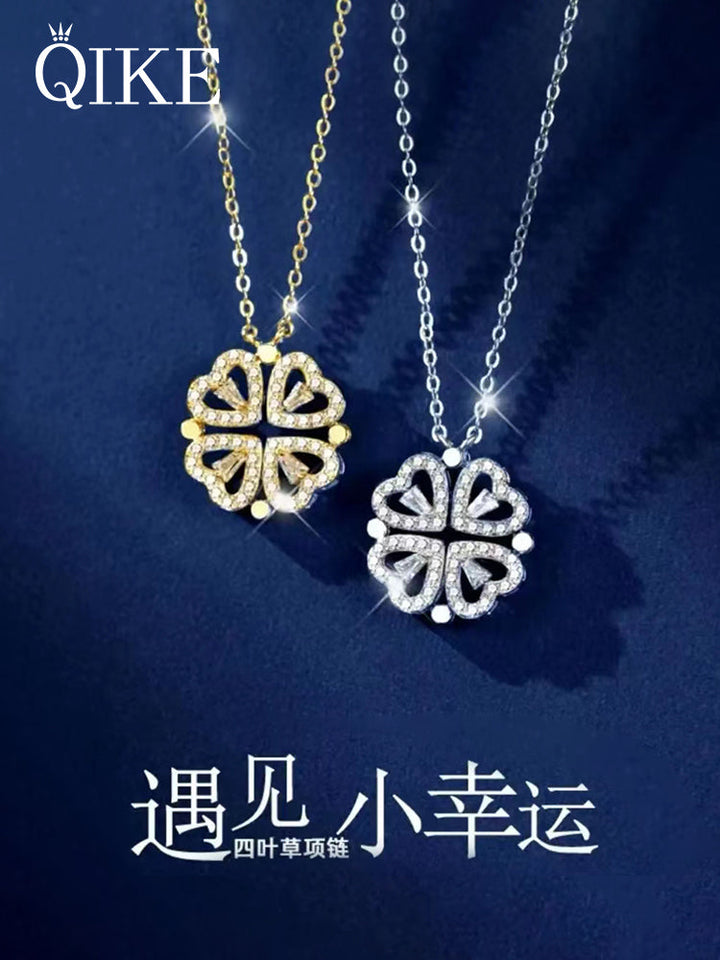 Valentine's Day Sterling Silver Necklace Girl Pendant Clover