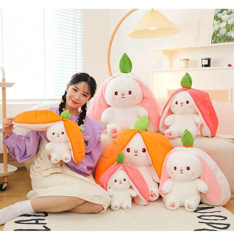 Internet Celebrity Transformed Fruit Plush Toys Strawberry Rabbit