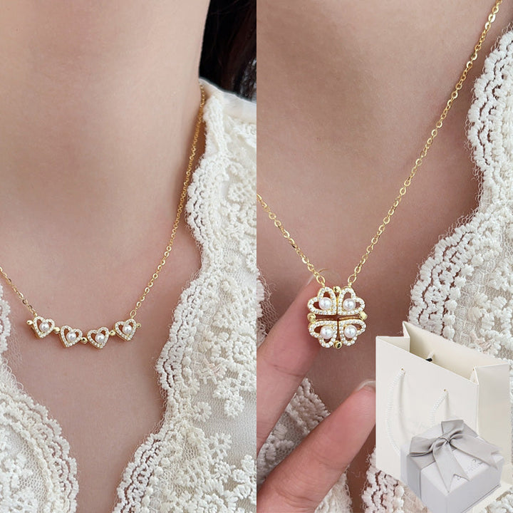 Four-Leaf Clover Genuine Love Necklace Women's Sterling Silver 999