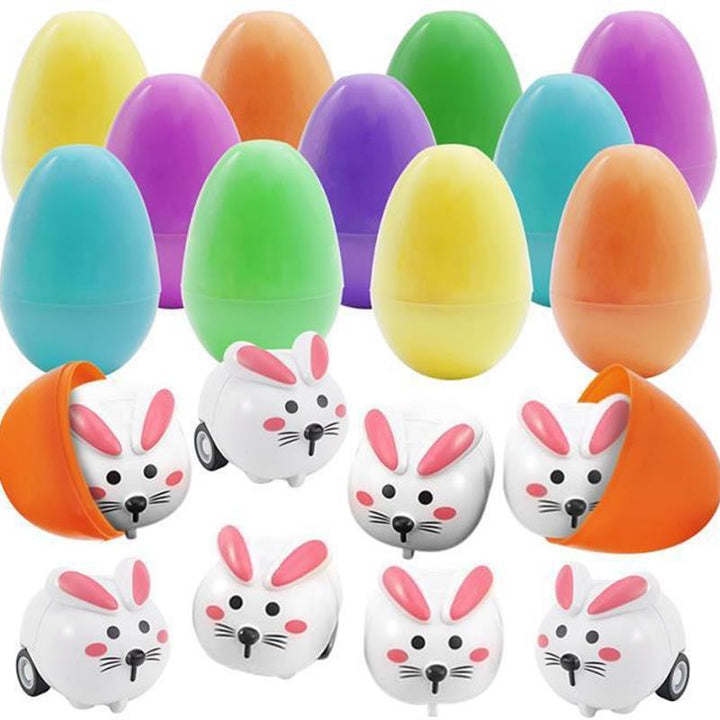 Children's Day Easter Egg Kids Building Blocks Blind Box Cartoon Rabbit Decompression Color Film Puzzle Egg Engineering Car Toys