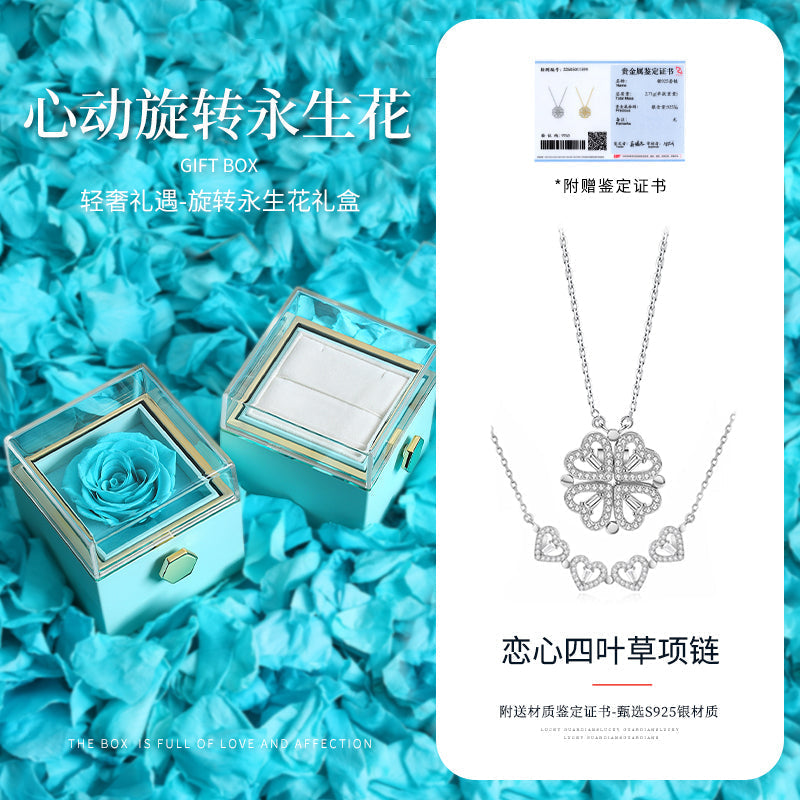 Valentine's Day Sterling Silver Necklace Girl Pendant Clover