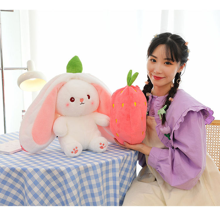 Internet Celebrity Transformed Fruit Plush Toys Strawberry Rabbit