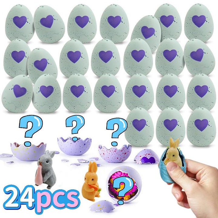Children's Day Easter Egg Kids Building Blocks Blind Box Cartoon Rabbit Decompression Color Film Puzzle Egg Engineering Car Toys