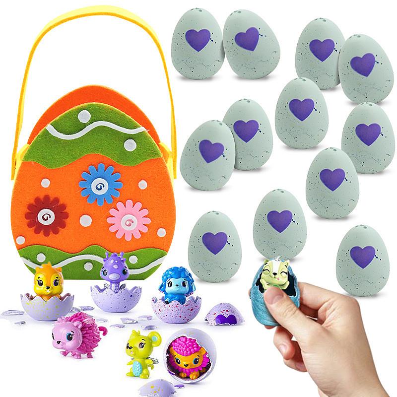 Children's Day Easter Egg Kids Building Blocks Blind Box Cartoon Rabbit Decompression Color Film Puzzle Egg Engineering Car Toys