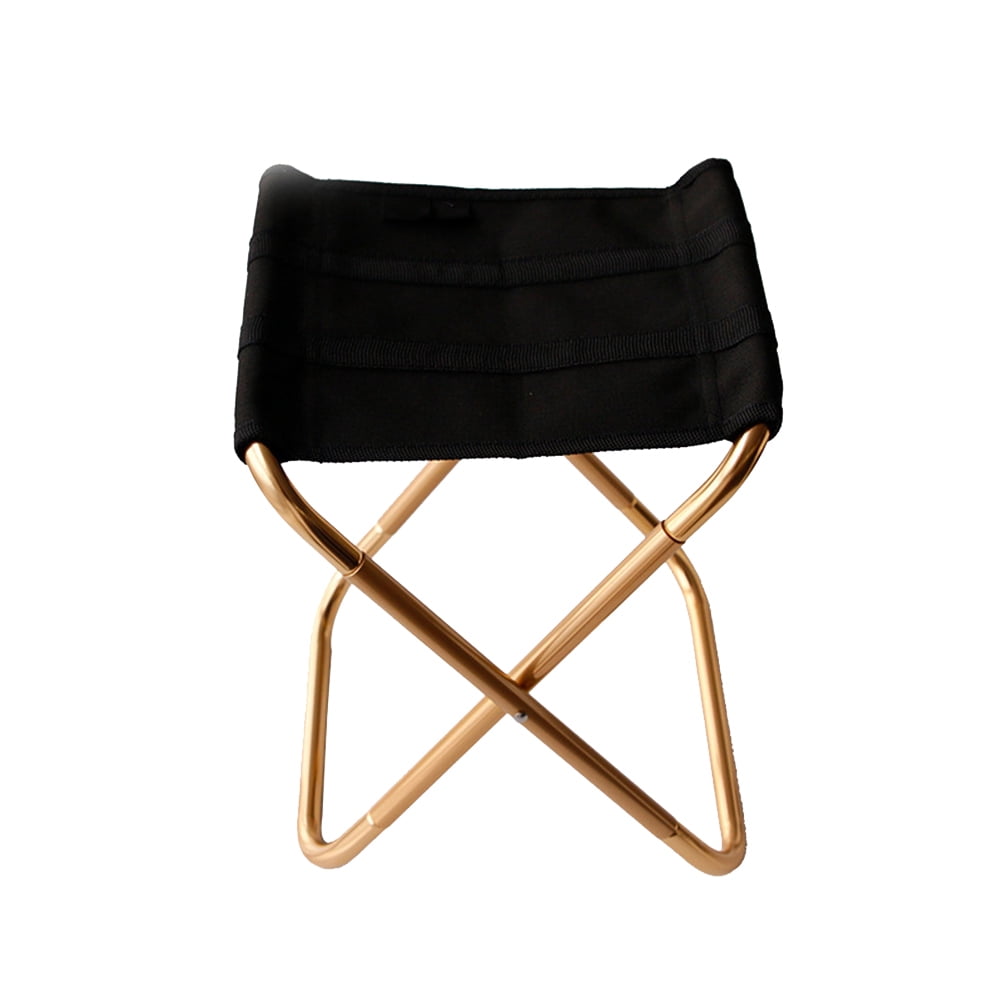 ORDDIART 1Pcs Golden Metal Stool Portable for Camping and Outdoor Activities