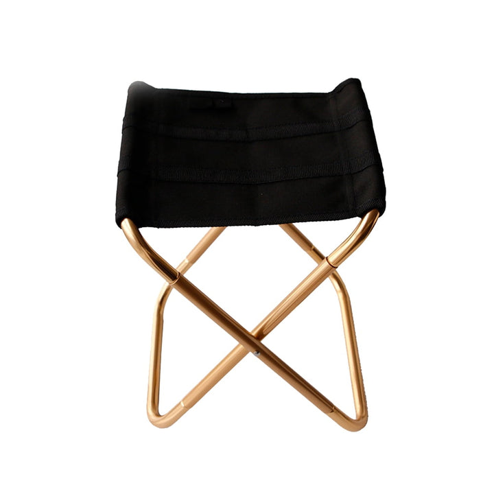 ORDDIART 1Pcs Golden Metal Stool Portable for Camping and Outdoor Activities