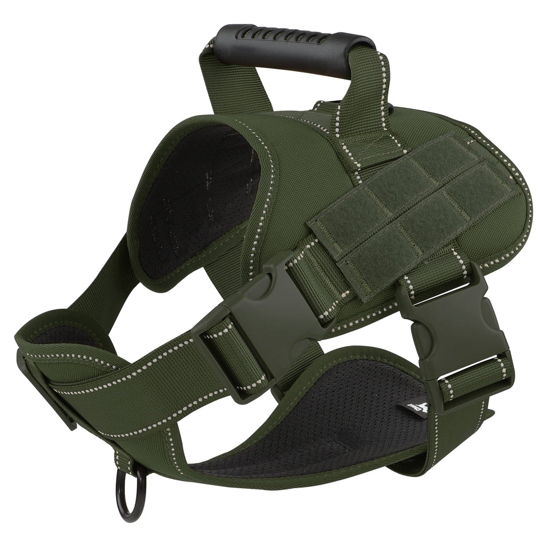 PcEoTllar No Pull Dog Harness for Small Dogs, Reflective Dog Vest Harness with Handle, Adjustable Easy on Dog Harness for Training Running Walking, Green S