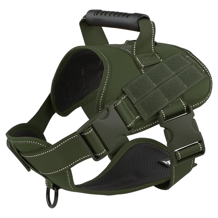 PcEoTllar No Pull Dog Harness for Small Dogs, Reflective Dog Vest Harness with Handle, Adjustable Easy on Dog Harness for Training Running Walking, Green S