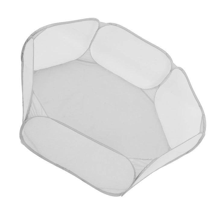 HOOWIFFY Small Puppy Playpen Polyester Light Grey Pet Enclosure Hexagonal Design 1Set