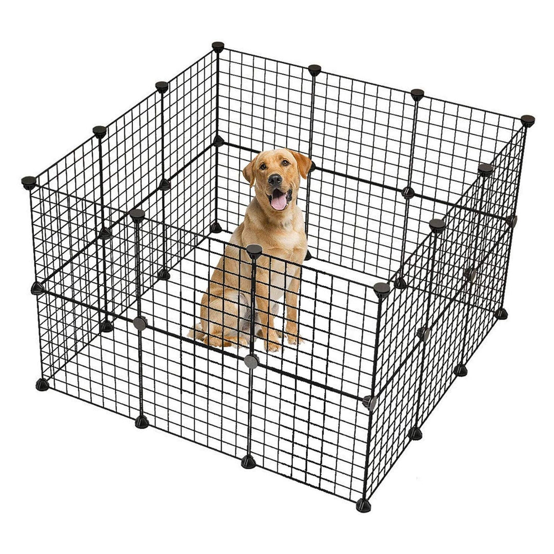 Portable Small Animal Playpen - Metal Wire Cage for Guinea Pigs and Rabbits - Indoor Yard Fence with 24pcs Panels (Includes 8pcs Free)