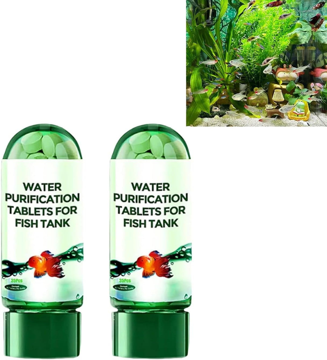 Z 2pcs Powerful Aquarium Water Purification Tablet - Fast Water Purification - Aqua Safe for Fish Tank - Water Purification Tablets for Fish Tank - Aquarium