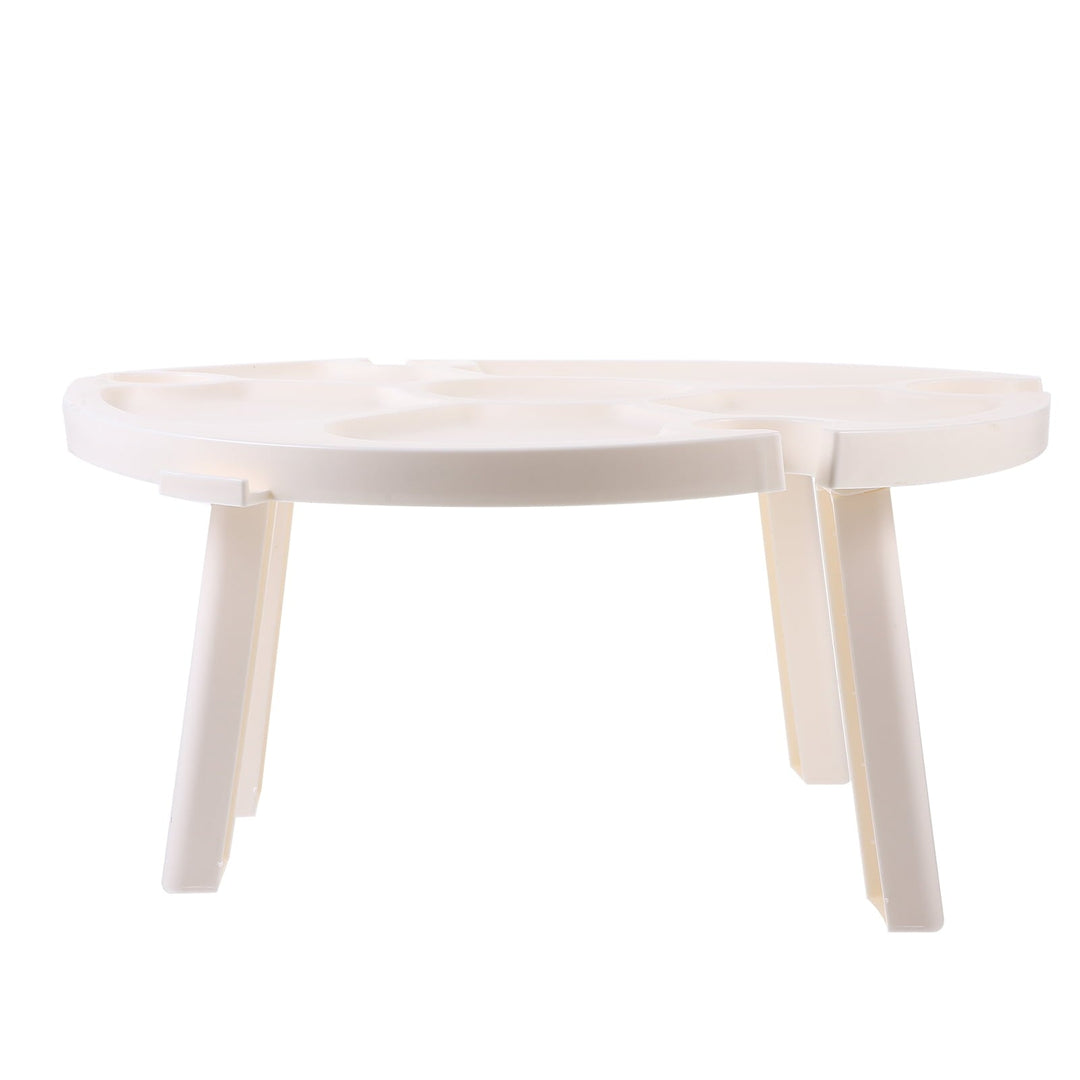 Raindrops 1Set Compact Folding Table for Outdoor Use with Rectangular Shape White Plastic 11.8X11.8X11.8in