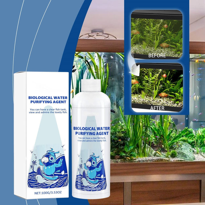 Rwvbm Aquarium Water Purifier & Algaecide Removes Moss,Powder & Waste Improves Water & Fish Health Safe for All Fish Tanks Easy-to-Use (1 Pack)