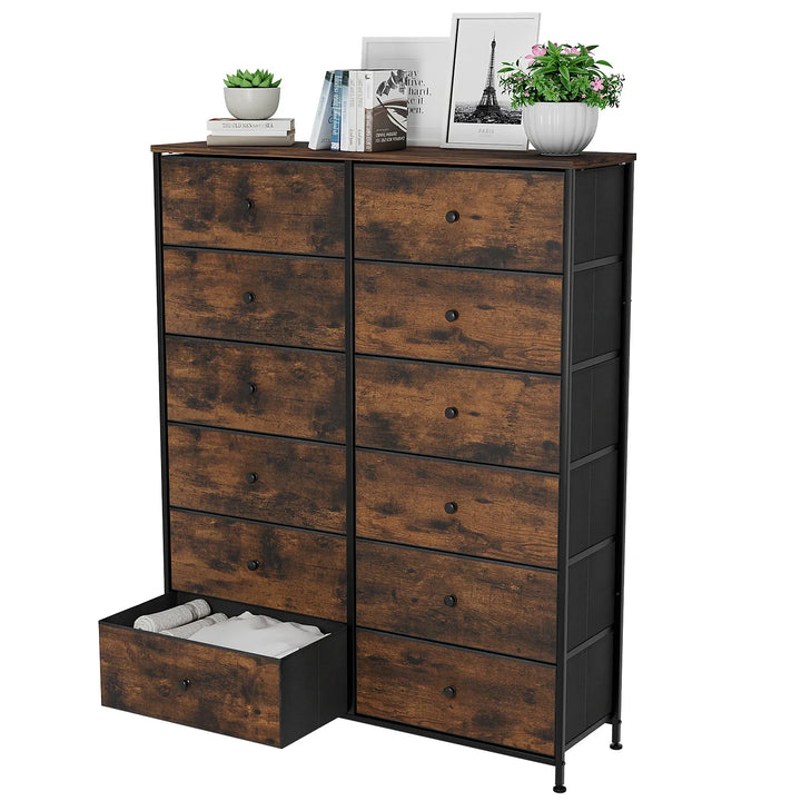 Tall Fabric Dresser with Drawers