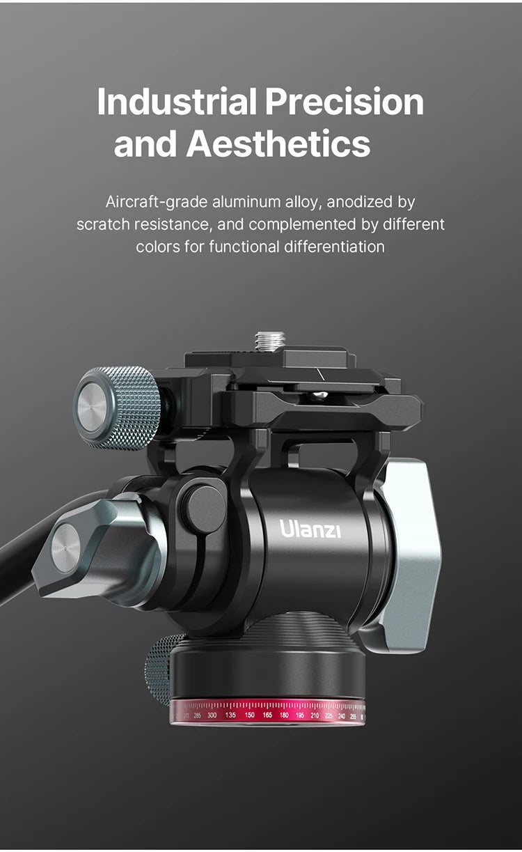 Ulanzi U-190 U190 Panoramic Tripod Head Hydraulic Fluid Video Damping Head For Tripod Monopod DSLR Camera Holder Stand Mobile