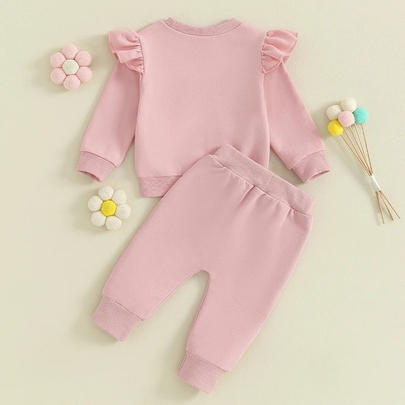2023-09-27 Lioraitiin 0-3Y Baby Girl Clothes Daddys Girl Long Sleeve Crewneck Sweatshirt Top Casual Pants Fall Winter Outfits