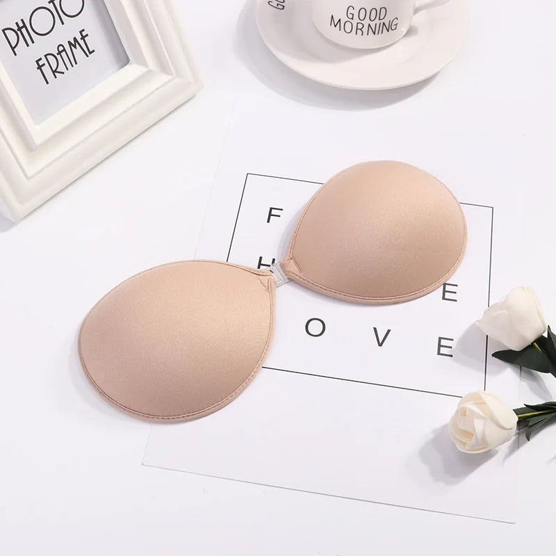 Sexy Sujetador Women's Bra Invisible Push Up Bra Self-Adhesive Silicone Seamless Front Closure Sticky Backless Strapless Bras