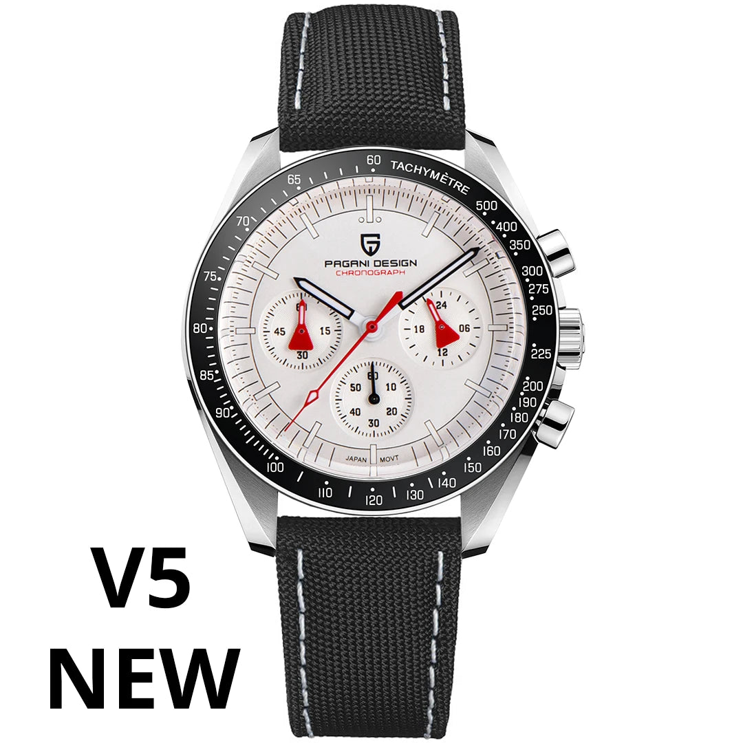PAGANI DESIGN 2025 Silver Gold Moon Luxury Quartz Watches Men Sport Chronograph Sapphire Crystal Stainless steel Watch For Men