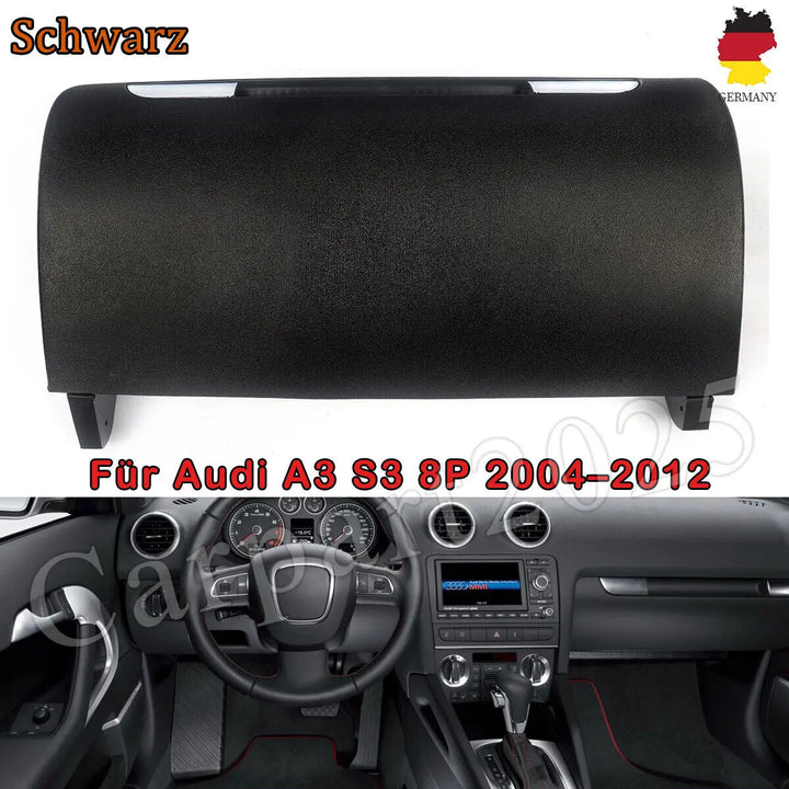 MAGICKIT Storage box cover glove compartment door cover for Audi A3 S3 8P 2004-2012 DE Car Accessories