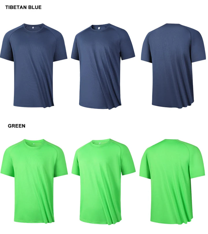 High quality men breathable fast drying running sports fitness breathable comfortable short sleeve T-shirt casual light Gym Tops