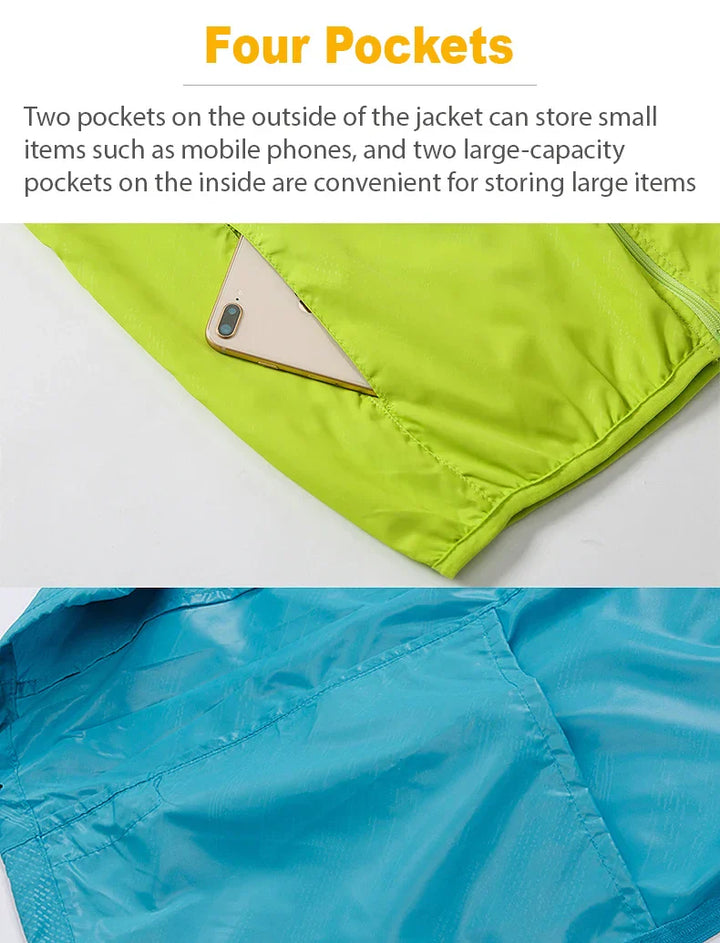 LNGXO Unisex Hiking Jacket Men Women Waterproof Quick Dry Camping Windbreaker Trekking Fishing Rain Coat Outdoor Anti UV Clothes