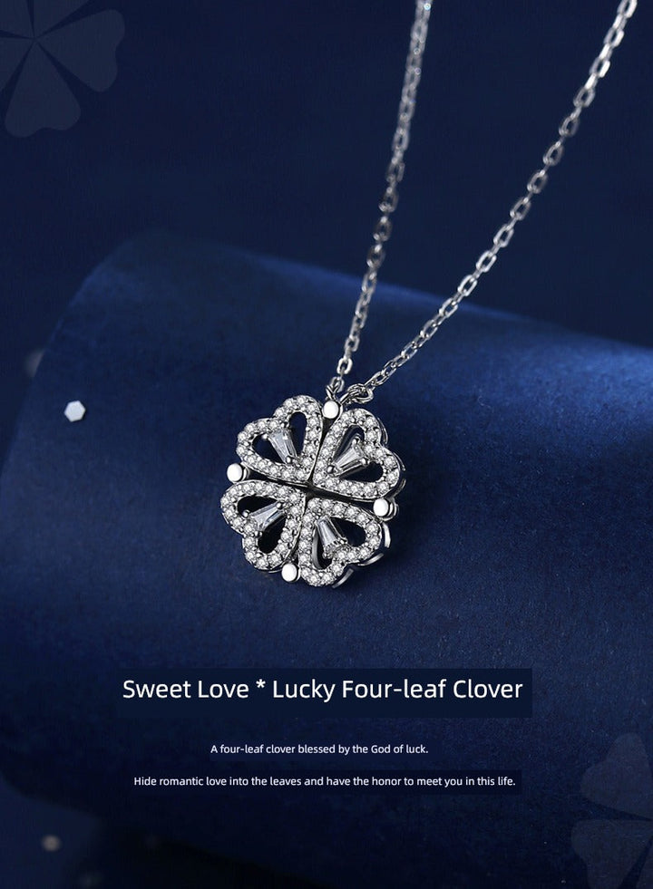 Valentine's Day Sterling Silver Necklace Girl Pendant Clover