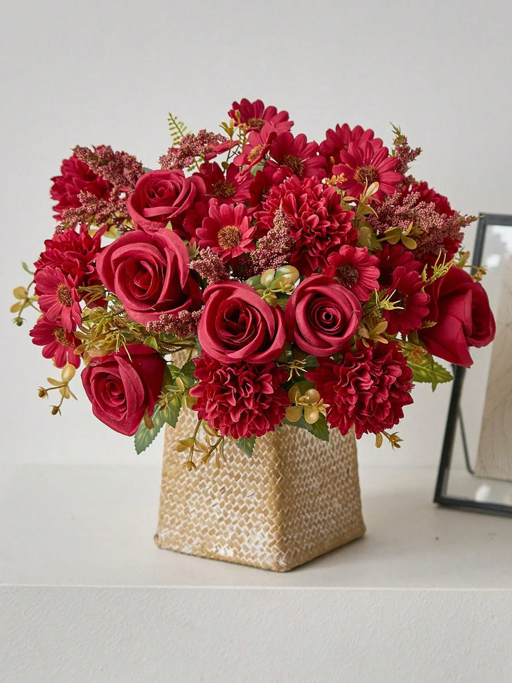 1/3PCS Artificial Rose & Daisy Bouquet
