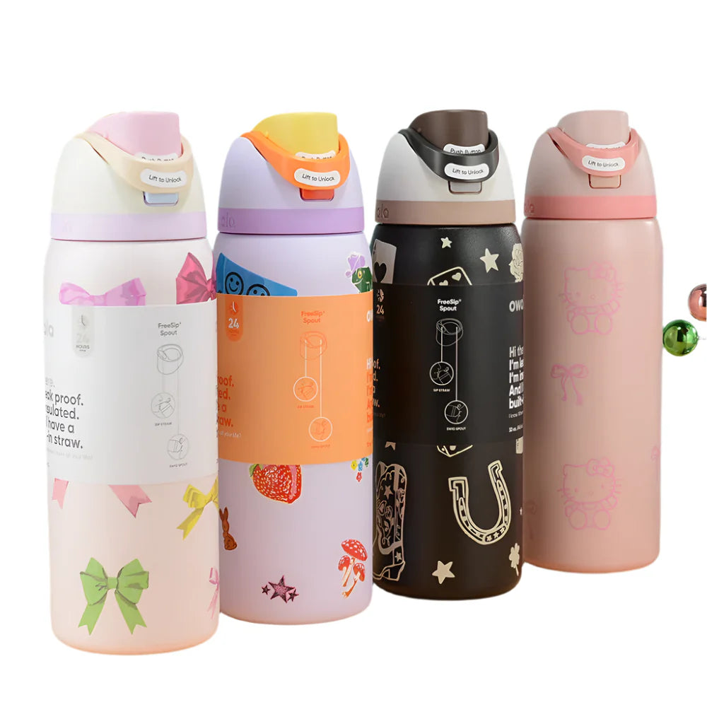 Owala FreeSip Blue Bow Tie Water Bottle
