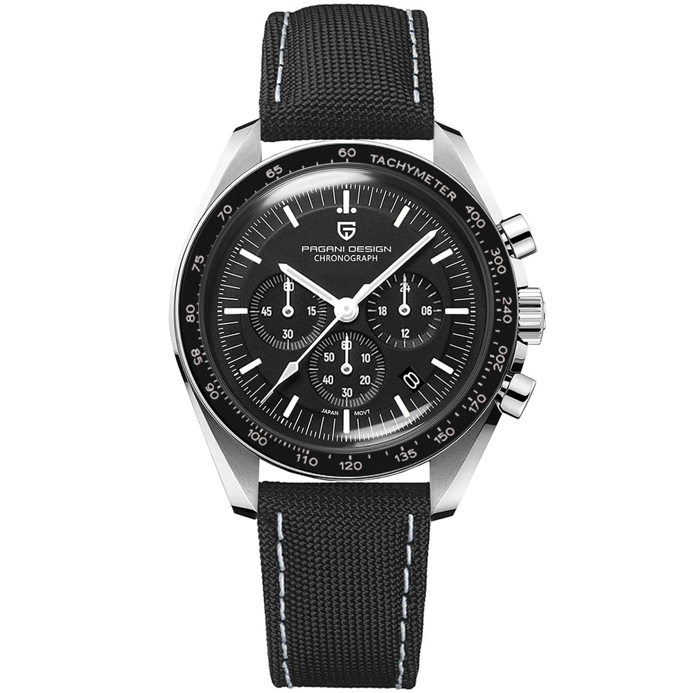 PAGANI DESIGN Moon Mens Watches 2024 Top Brand Luxury Quartz Watch For Men Chronograph Luminous Sapphire Mirror Waterproof Clock