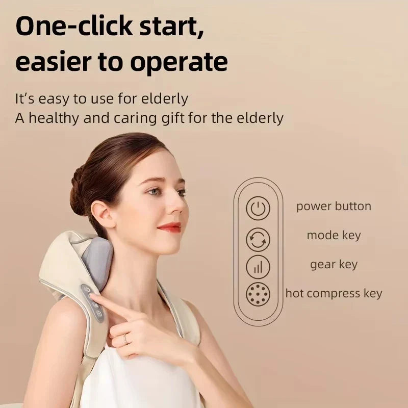 20W Neck And Shoulder Massager Wireless Shoulder And Back Kneading Massage Shawl Trapezius Neck Cervical masajeador