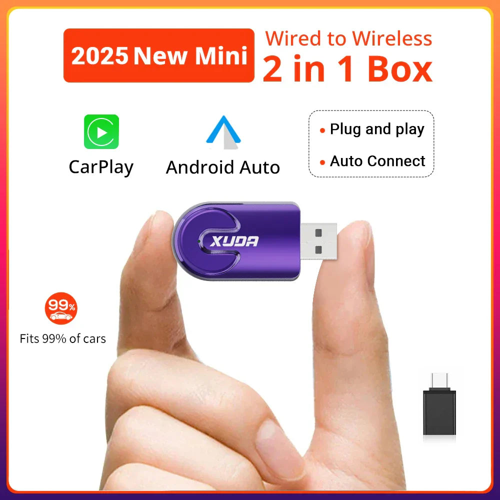 XUDA NEW Wireless CarPlay Android Auto Wireless Adapter Smart Mini Box Plug And Play WiFi Fast Connect Universal For Nissan