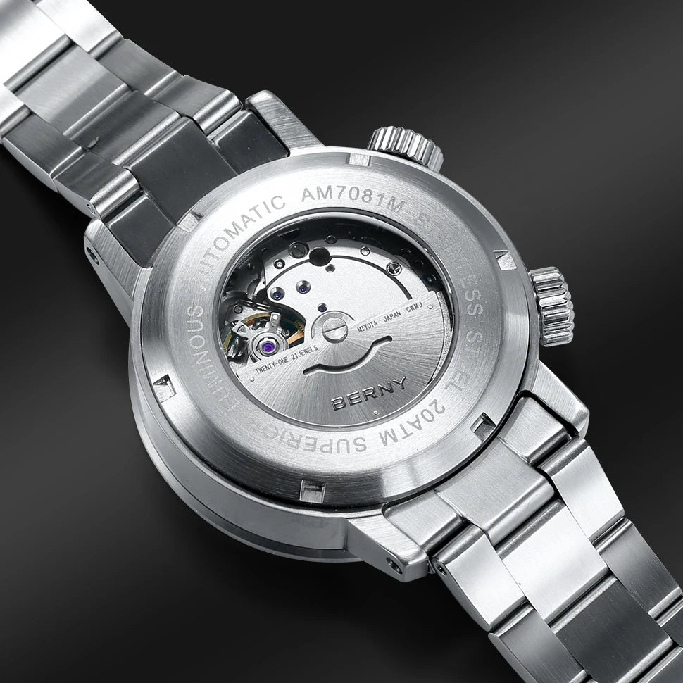 20Bar Diver Automatic Watch For Men Miyota 8205 Super Luminous Sapphire Swim Sport Mechanical Automatic Self Winding Wristwatch