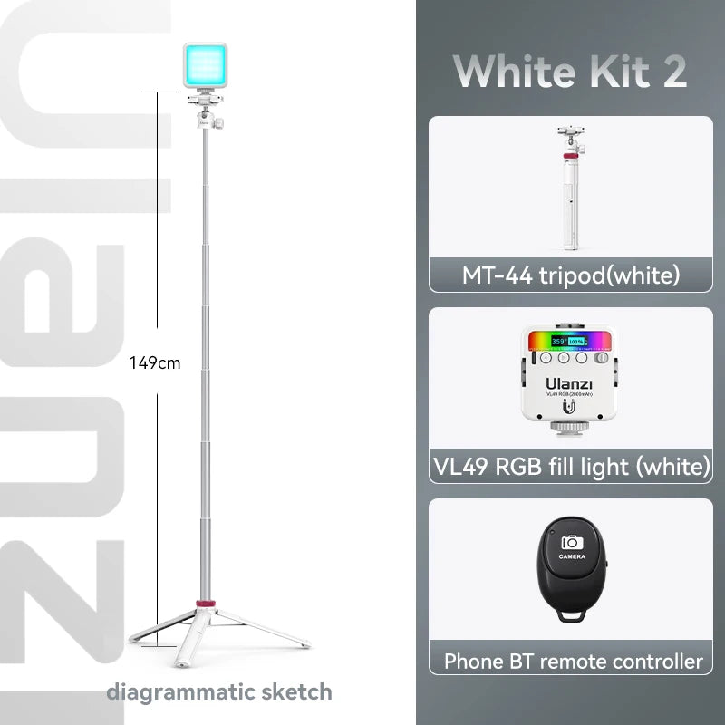 Ulanzi MT-44 Extend Livestream Tripod Stand 42inch Tripod with Phone Mount Holder Vertical Shooting Phone DSlR Camera Tripods