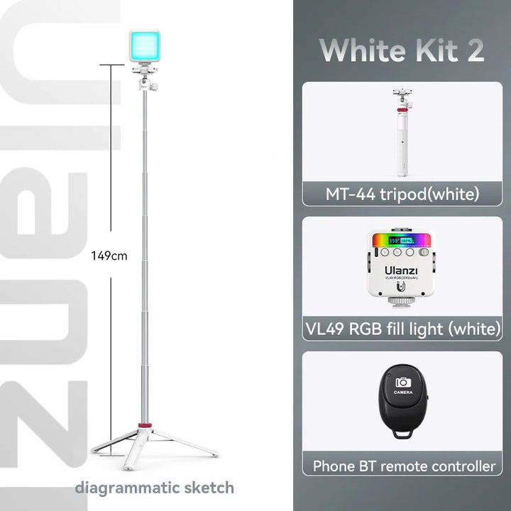 Ulanzi MT-44 Extend Livestream Tripod Stand 42inch Tripod with Phone Mount Holder Vertical Shooting Phone DSlR Camera Tripods