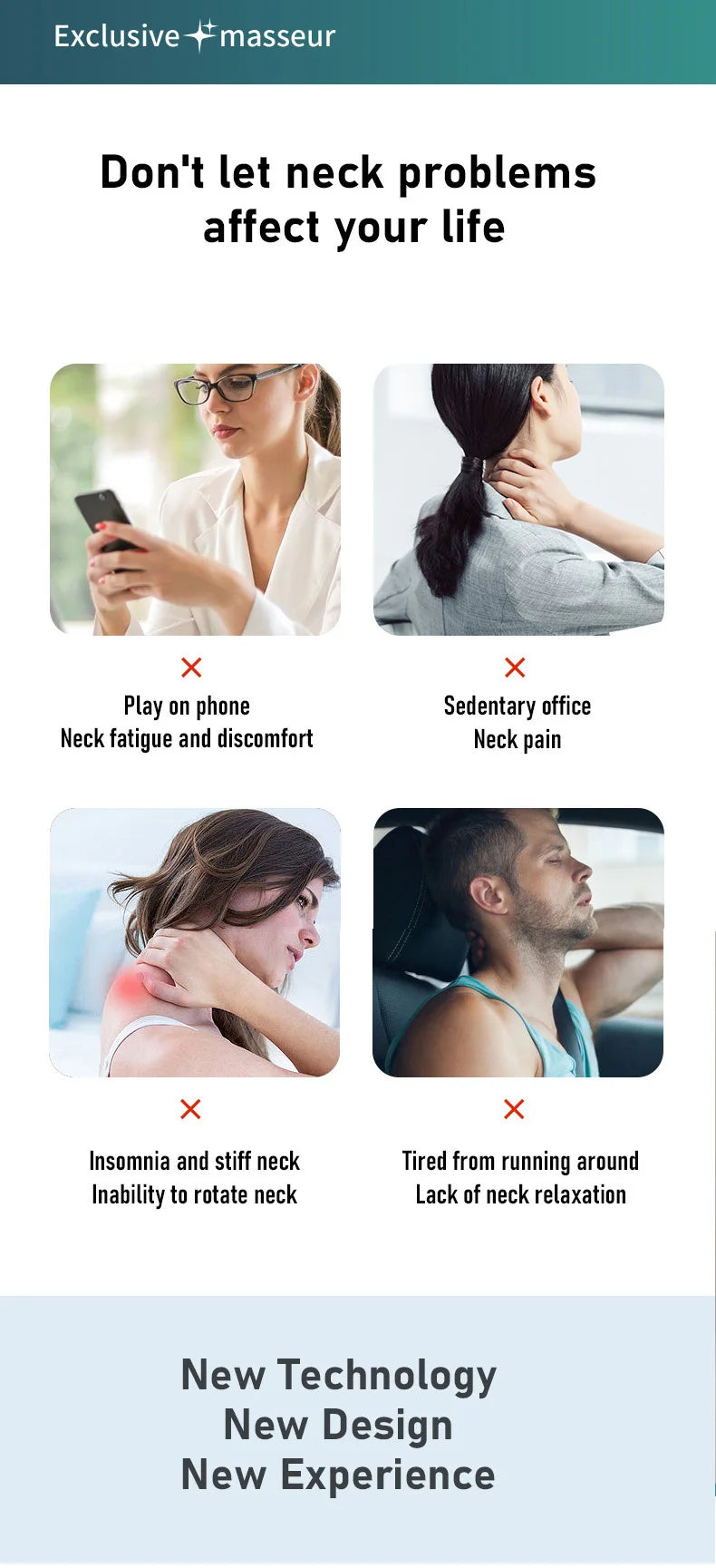 Neck and Shoulder Massage Shawl Heating Kneading 6D Massage Head Deep Massage and Muscle Relaxation Adjustable Wearable Massager