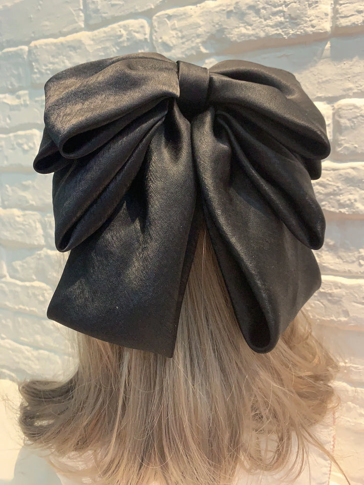Fashion Pink Big Bow Hairpin Women's Bows Hair Accessories Long Ribbon Hair Clip for Girls Sweets Four-layer Satin Chiffon Bow