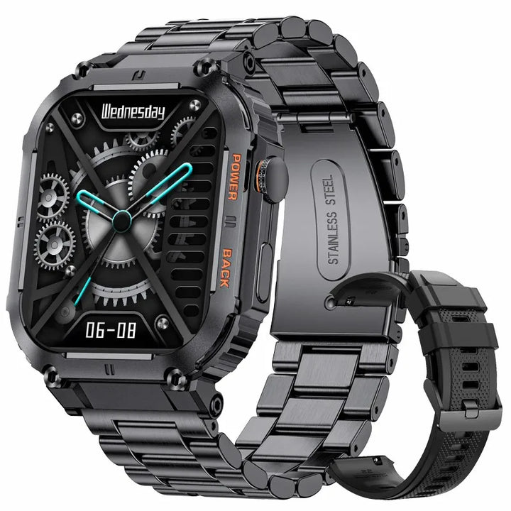 LIGE 1.96”Bluetooth Call Smart Watch Men 400mAh Waterproof Sport Fitness Tracker health monitor Smartwatch for Android IOS Phone