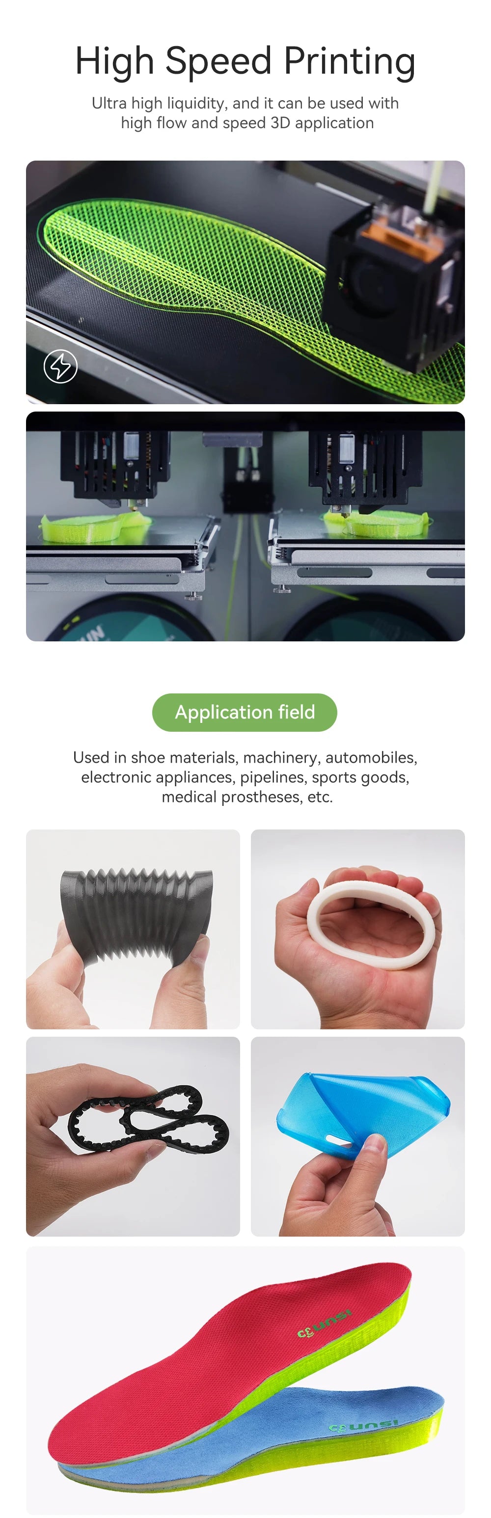 eSUN Flexible TPU Filament 1.75mm,TPU 95A 3D Printer Filament 1KG 2.2 LBS Spool 3D Printing Material For 3D Printers TPU 95A