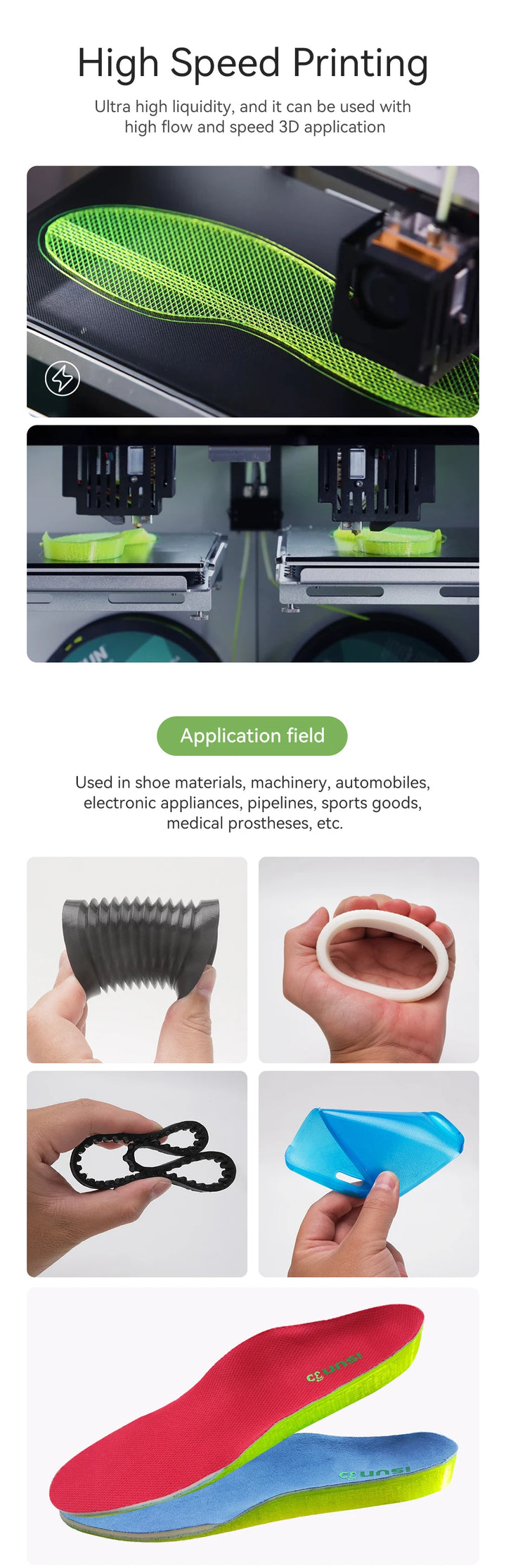 eSUN Flexible TPU Filament 1.75mm,TPU 95A 3D Printer Filament 1KG 2.2 LBS Spool 3D Printing Material For 3D Printers TPU 95A