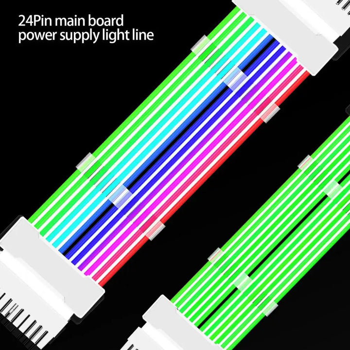 ARGB PSU Power Supply Extension Cable 24 Pin Motherboard Extension Cable graphics card 8-Pin 6+2Pin RGB glow extension cable