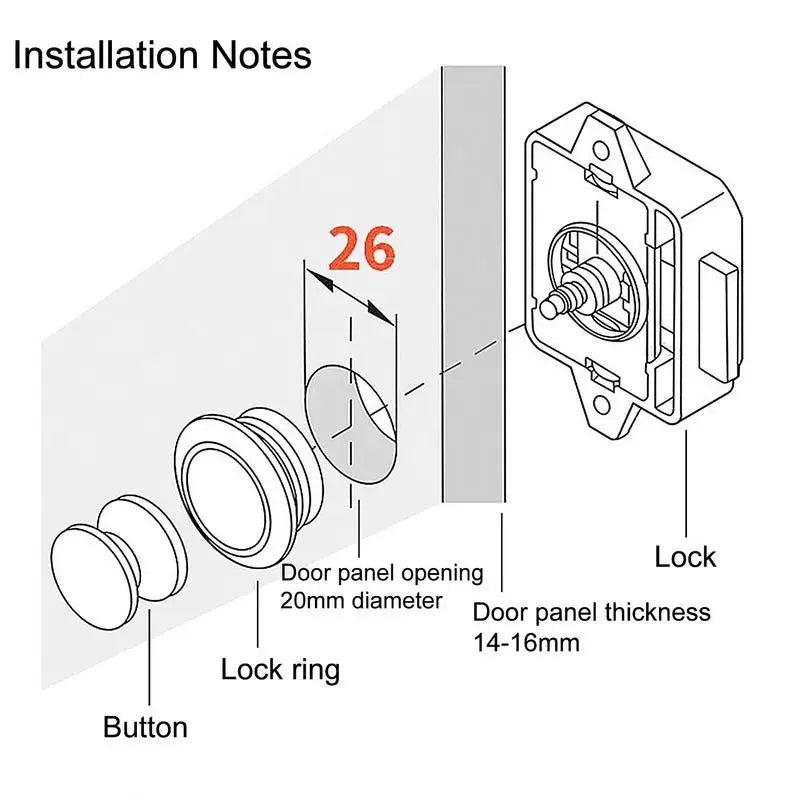 Camping Car Push Lock RV Caravan Boat Motor Home Cabinet Drawer Latch Button Locks Keyless Furniture Door Lock Hardware