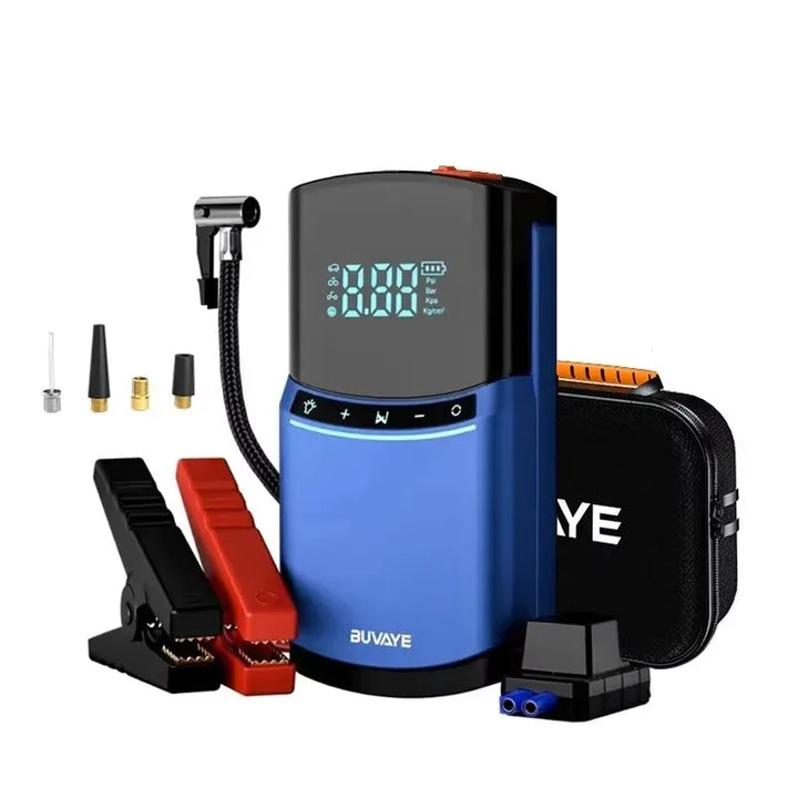 BUVAYE Car Jump Starter Air Pump 150PSI 2000A Jump Starter car battery starter Power Bank 150PSI Tire Compressor Powerbank