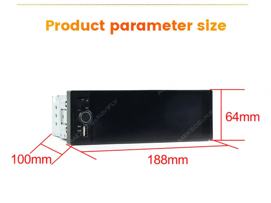 NaviFly 6.86'' 1Din Car Radio Multimedia Player MP5 FM Radio Wireless/Wired Carplay Android Auto Car Stereo 1 din 1280*480