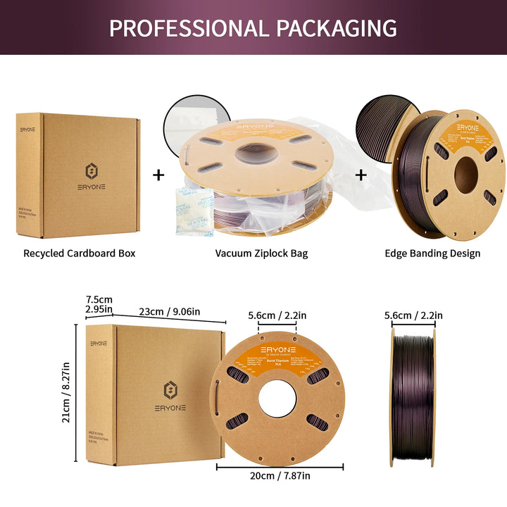 Eryone PLA-Burnt Titanium Filament 1KG 1.75mm ±0.03 Diameter Tolerance Excellent Quality Filament For 3D Printing Fast Shipping